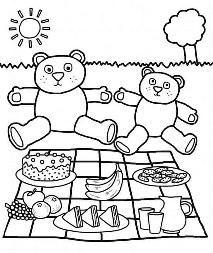 Teddy Picnic Coloring Pages 10