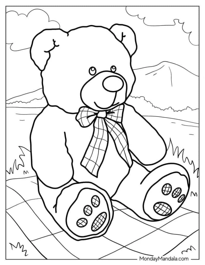Teddy Picnic Coloring Pages 11
