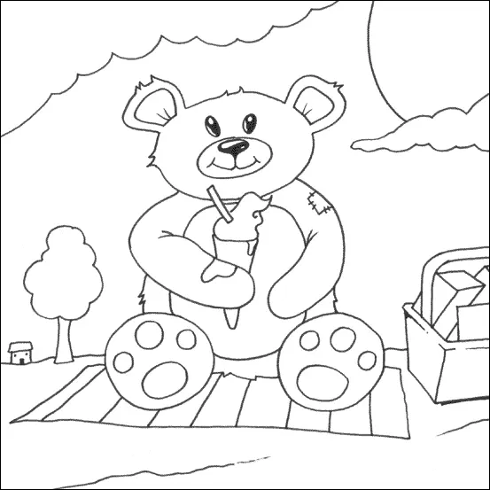 Teddy Picnic Coloring Pages 14