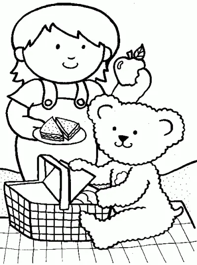 Teddy Picnic Coloring Pages 16
