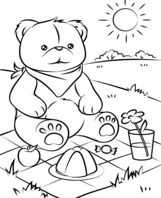 Teddy Picnic Coloring Pages 17