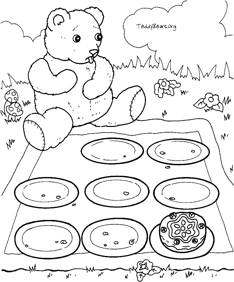 Teddy Picnic Coloring Pages 19