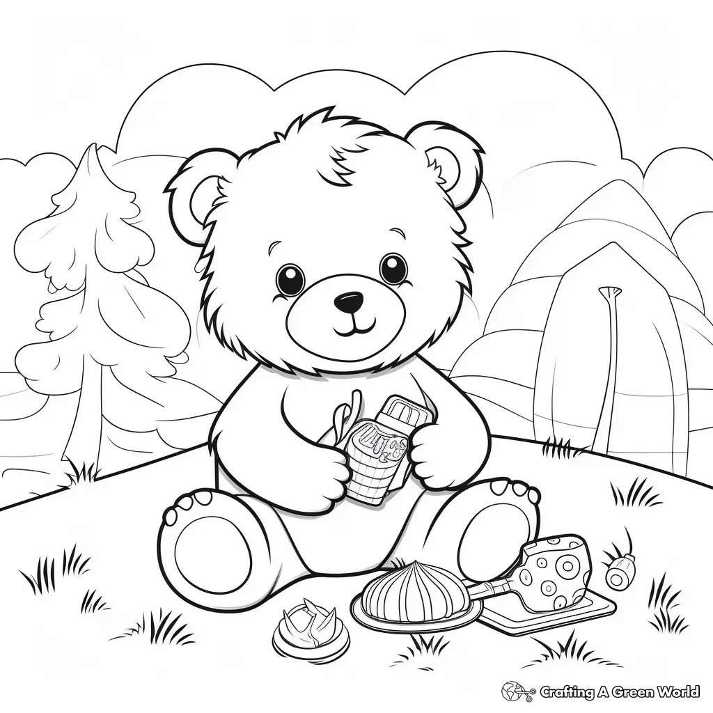 Teddy Picnic Coloring Pages 8