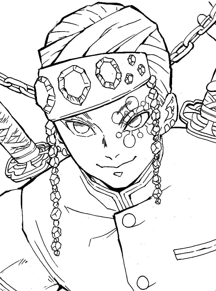 Tengen Uzui Para Colorear 5