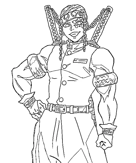 Tengen Uzui Para Colorear 9