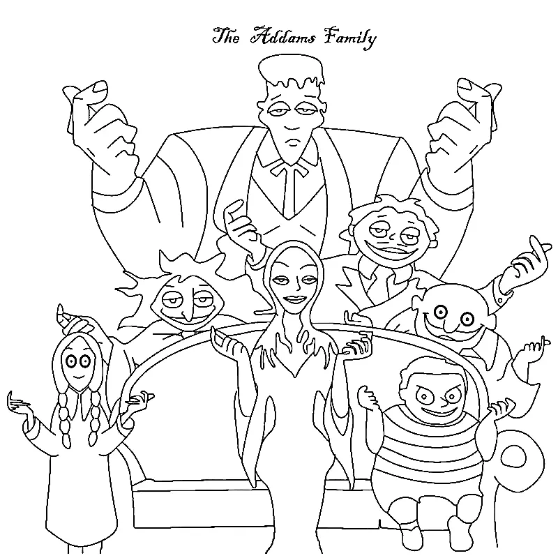 Desenhos de Familia Addams Para Colorir 12