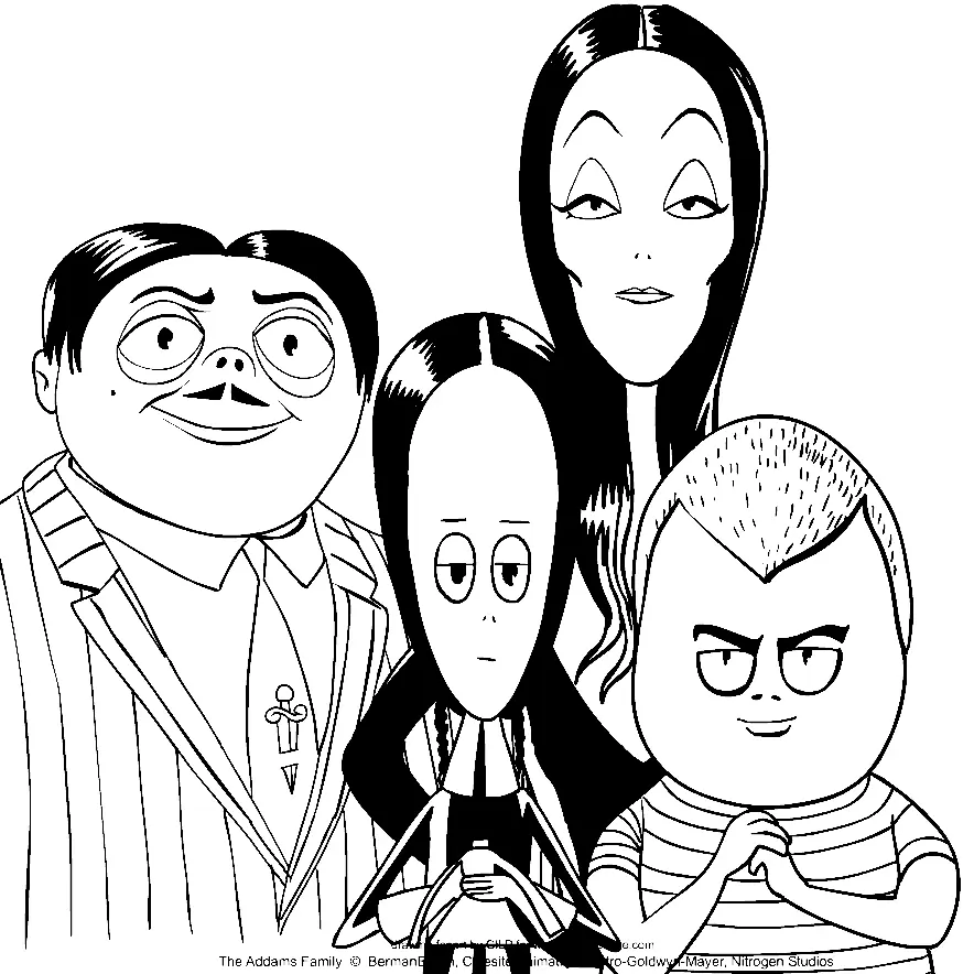 Desenhos de Familia Addams Para Colorir 5