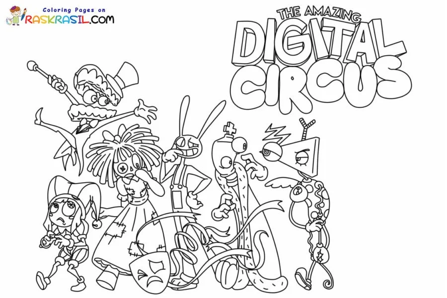 The Amazing Digital Circus Coloring Pages 1