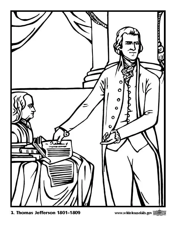 Thomas Jefferson Para Colorear 11