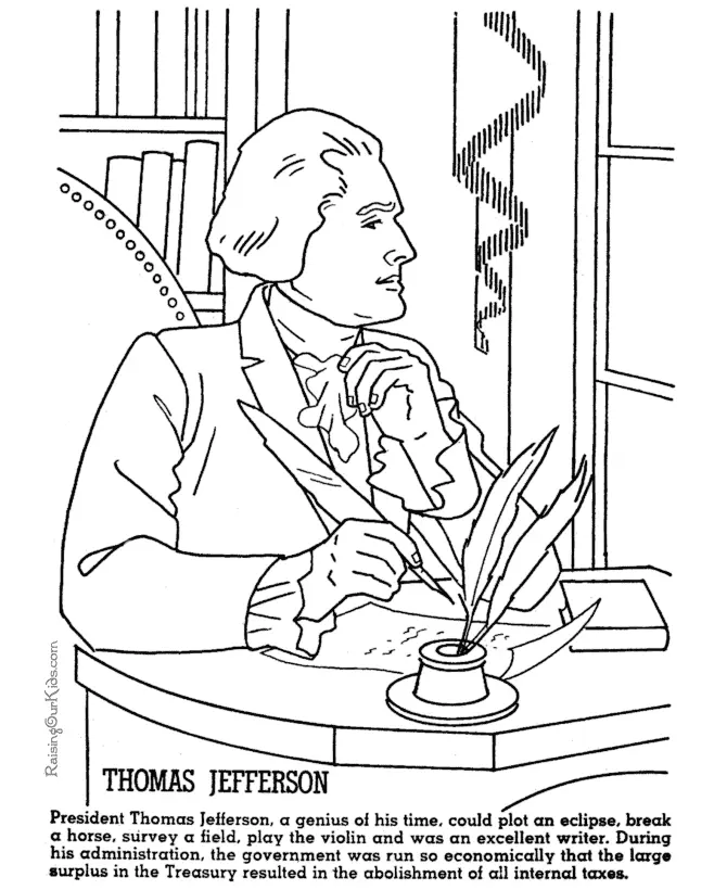 Thomas Jefferson Para Colorear 12