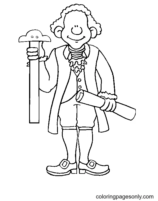 Thomas Jefferson Para Colorear 21