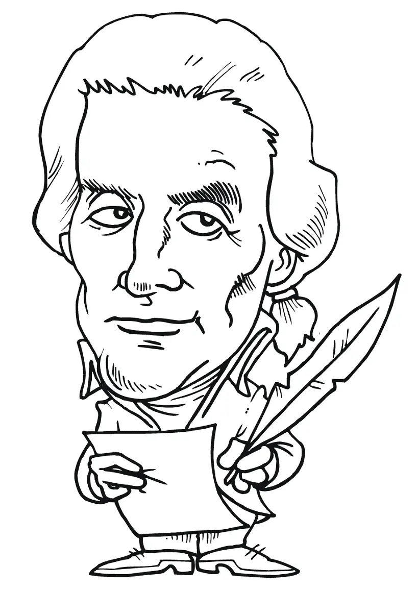 Thomas Jefferson Para Colorear 6