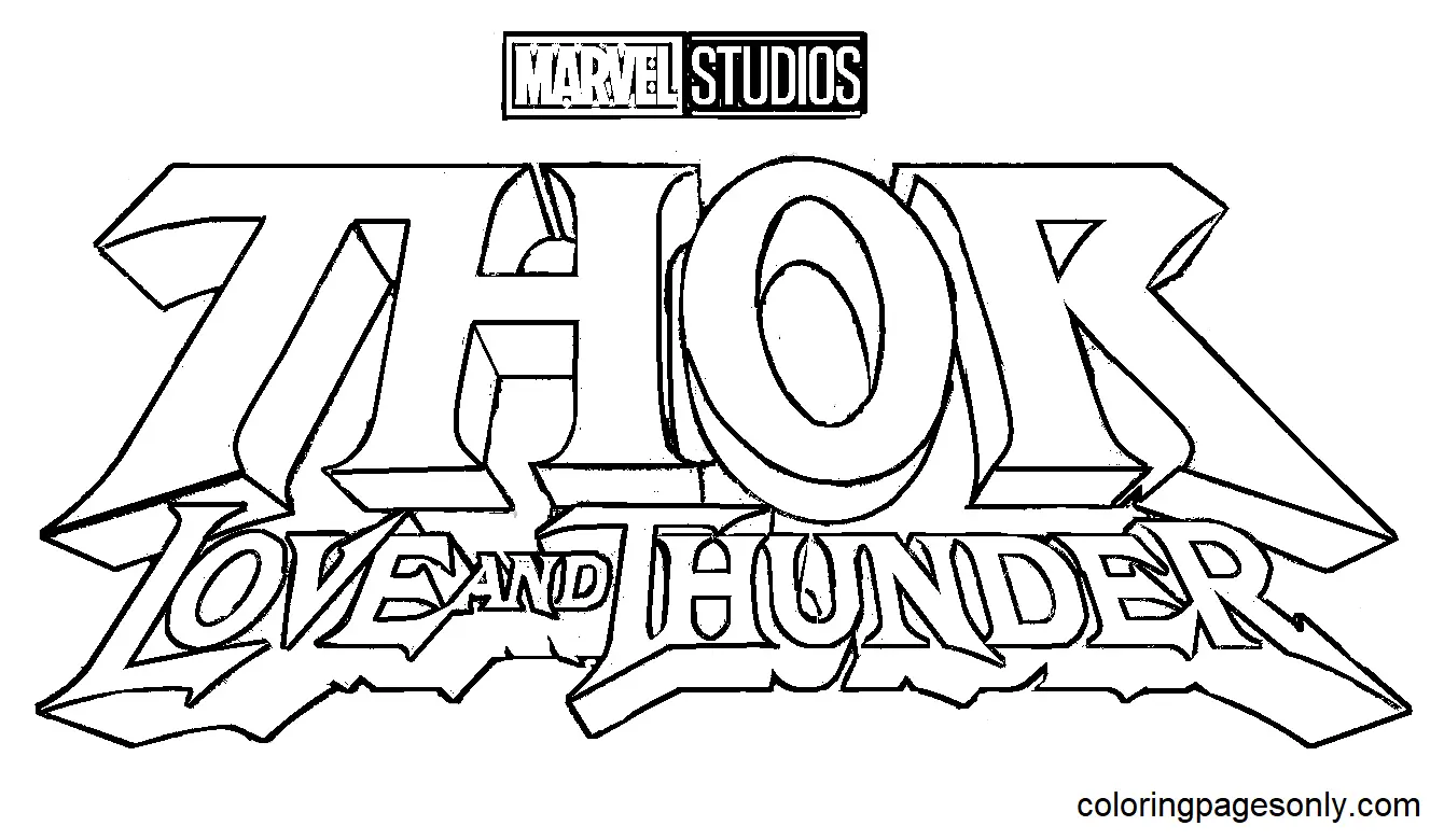 Desenhos de Thor Love E Thunder Para Colorir 2