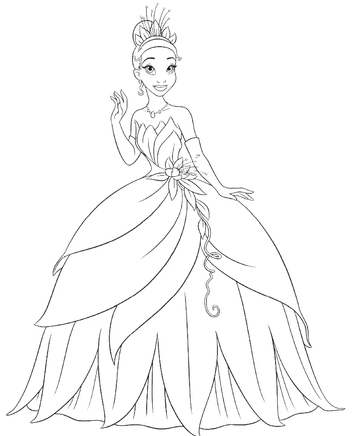 Tiana Para Colorear 1