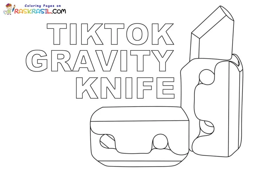 TikTok Gravity Knife Ausmalbilder 1