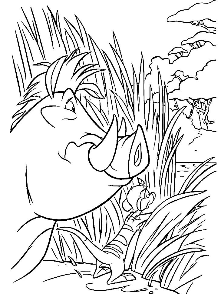 Timon Y Pumba Para Colorear