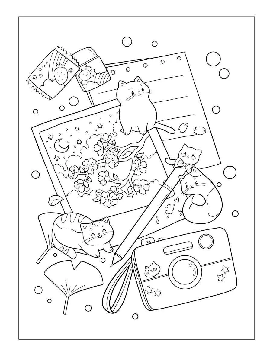 Tiny Cats Coloring Pages 37