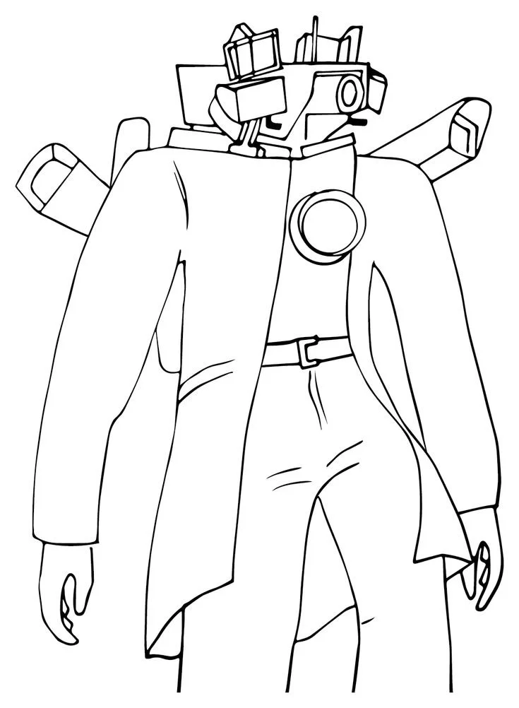 Titan Cameraman Coloring Pages 9