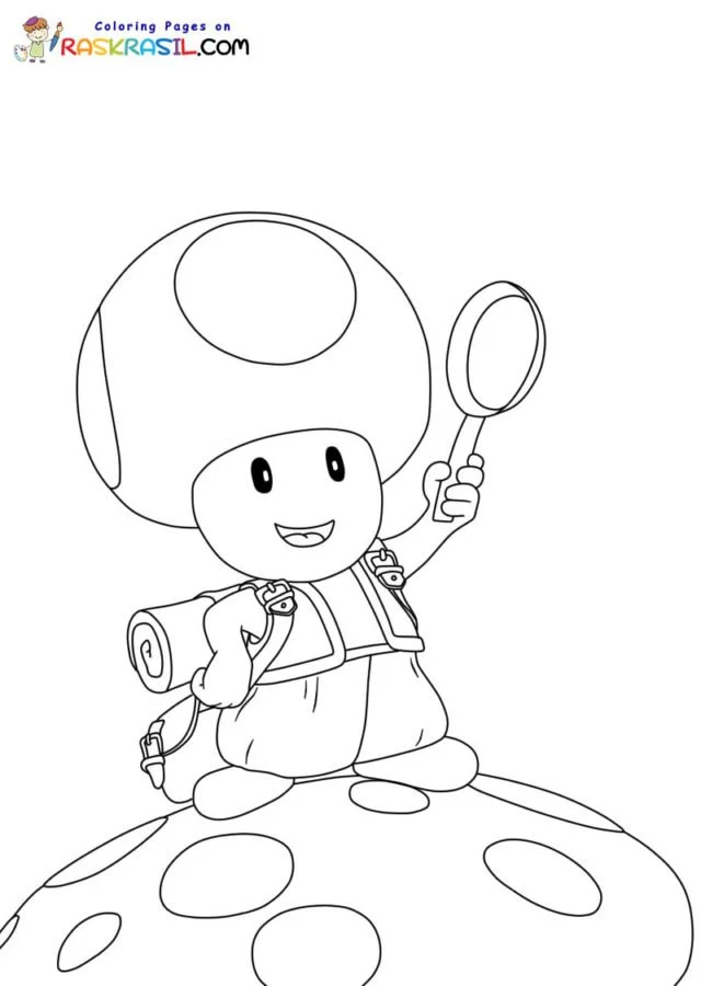 Toad Mario Coloring Pages 3