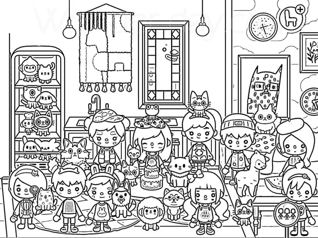 Desenhos de Toca Boca Para Colorir 2