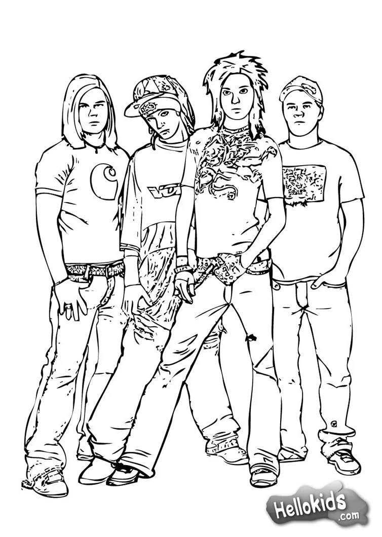 Tokio Hotel Para Colorear 1