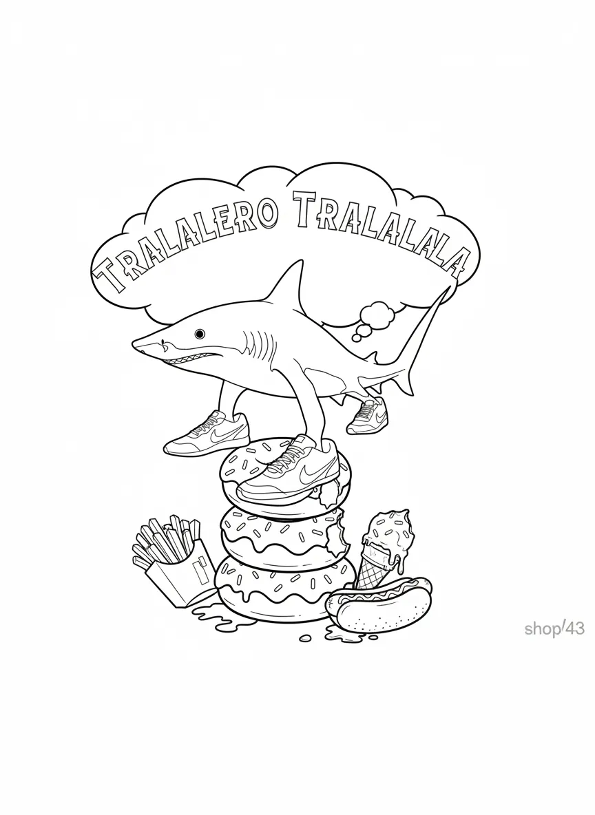Tralalero Tralala Coloring Pages 14