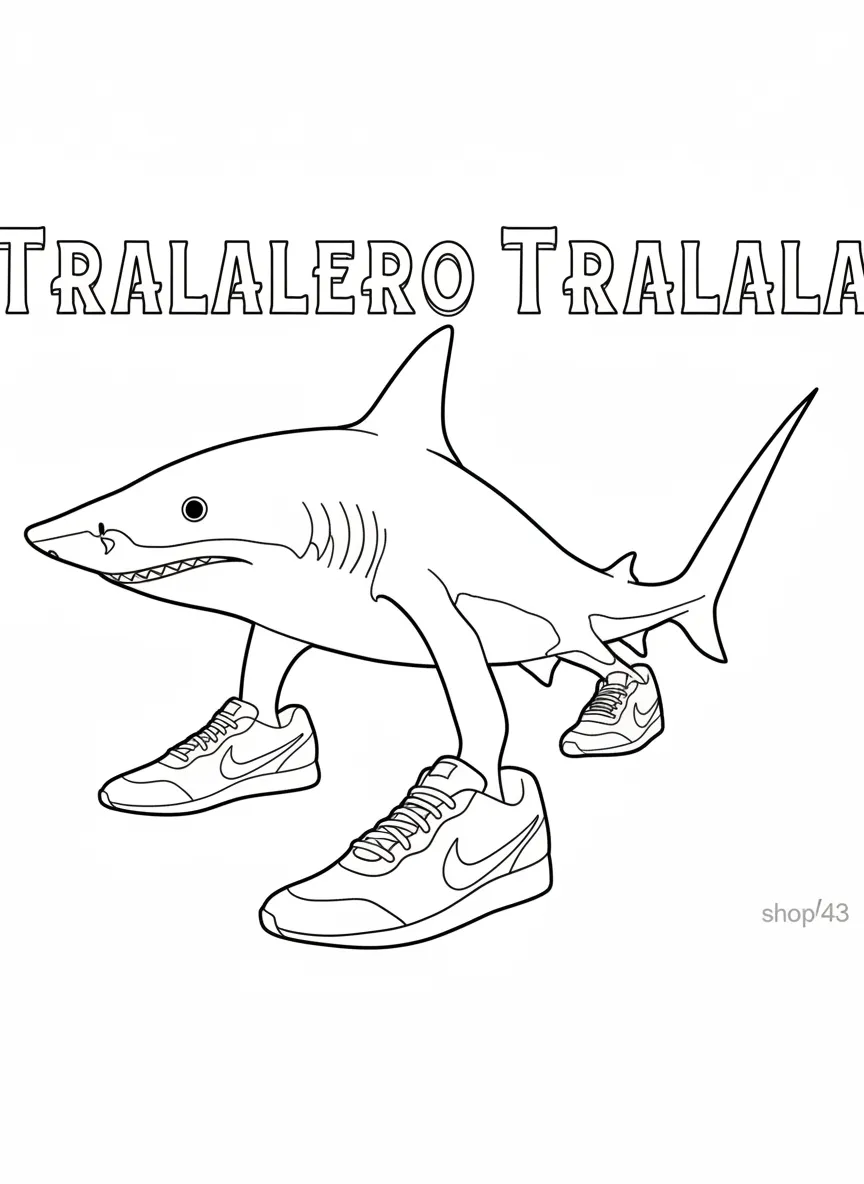 Tralalero Tralala Coloring Pages 3