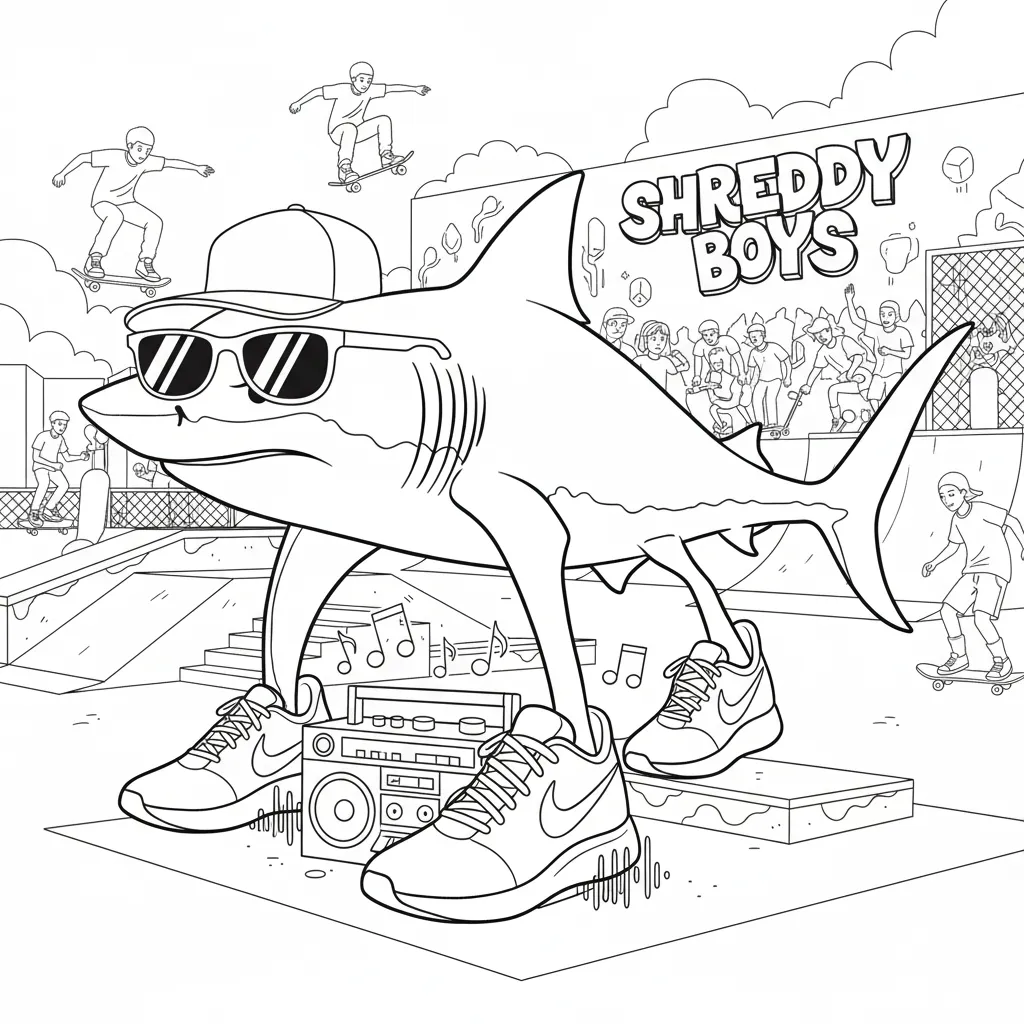 Tralalero Tralala Coloring Pages 4