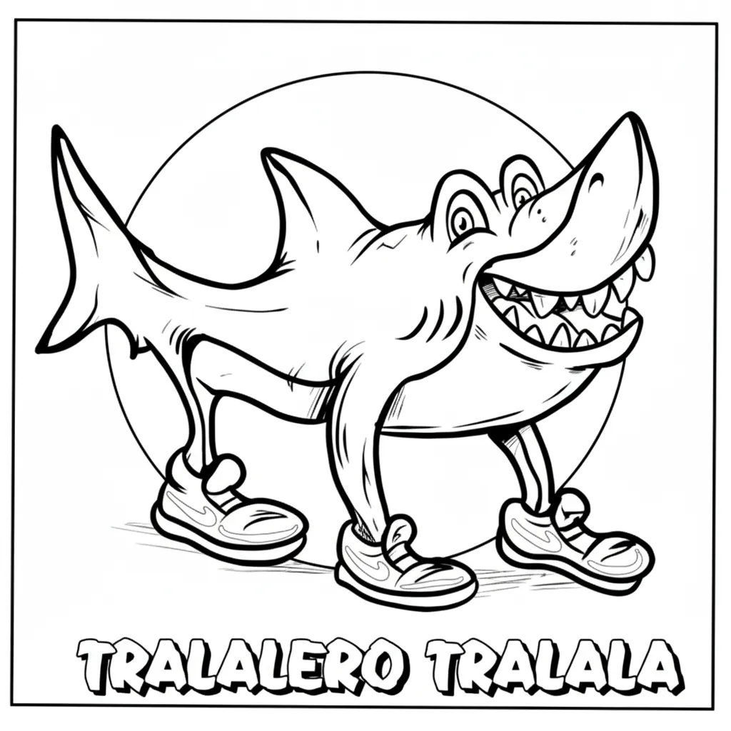 Tralalero Tralala Coloring Pages 6