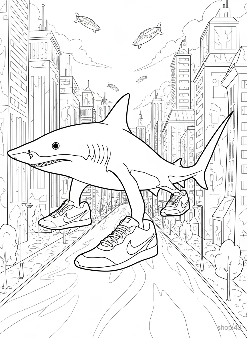 Tralalero Tralala Coloring Pages 7