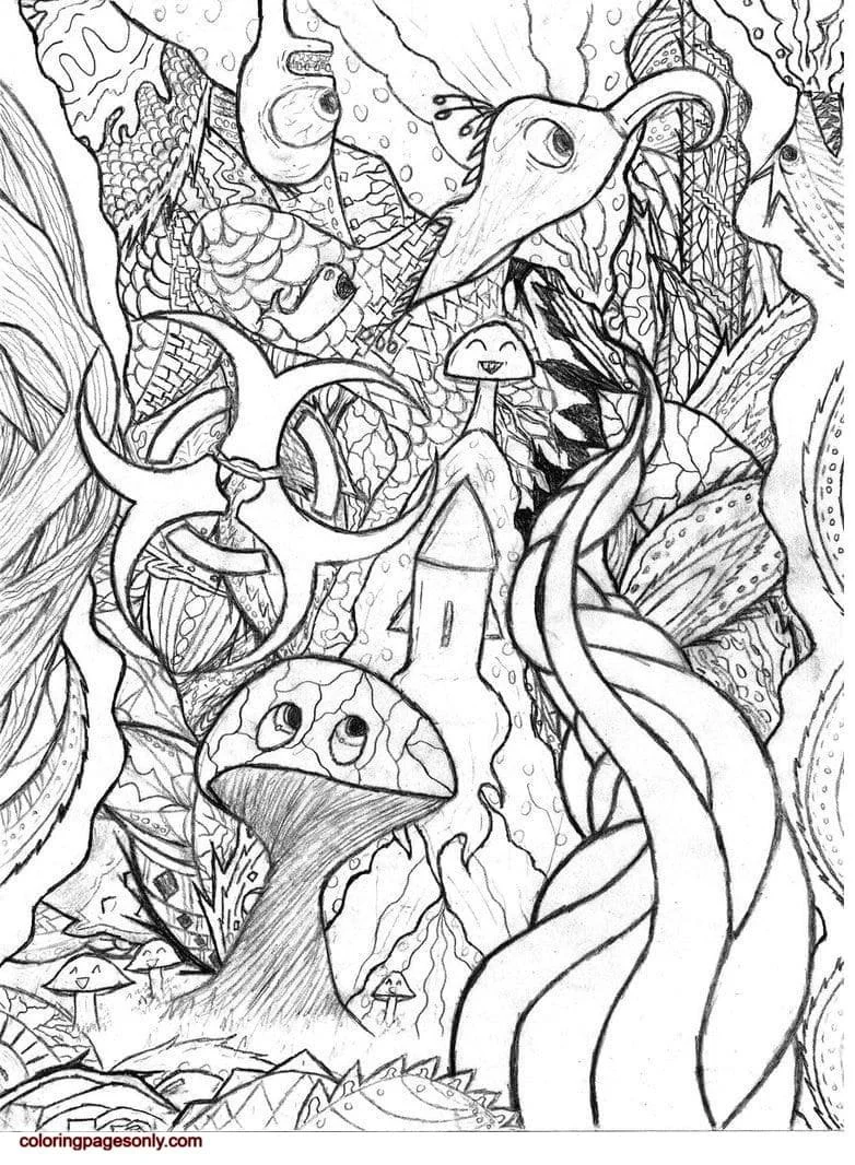 Trippy Coloring Pages 16