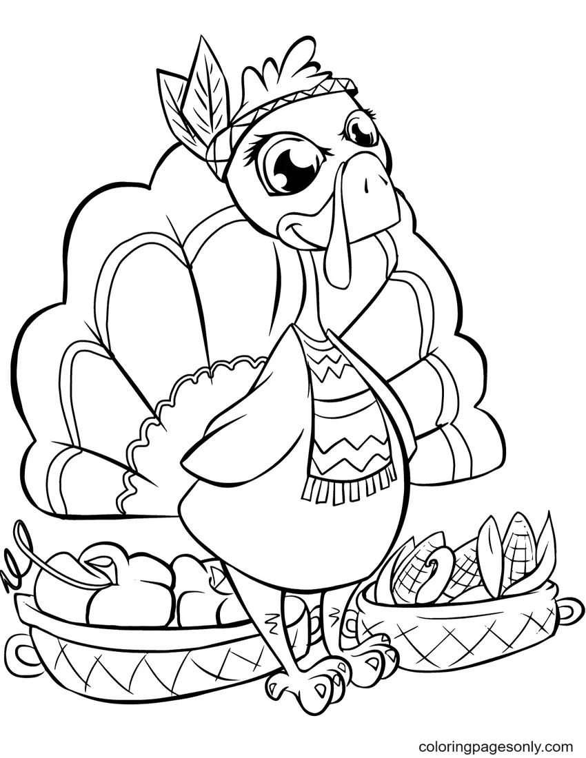 Turkey Coloring Pages 7