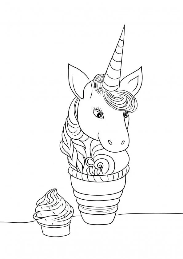 Desenhos de Bolo de Unicornio Para Colorir 19