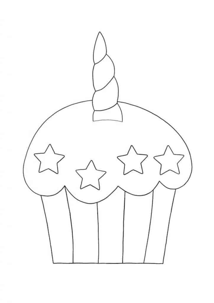 Desenhos de Bolo de Unicornio Para Colorir 44