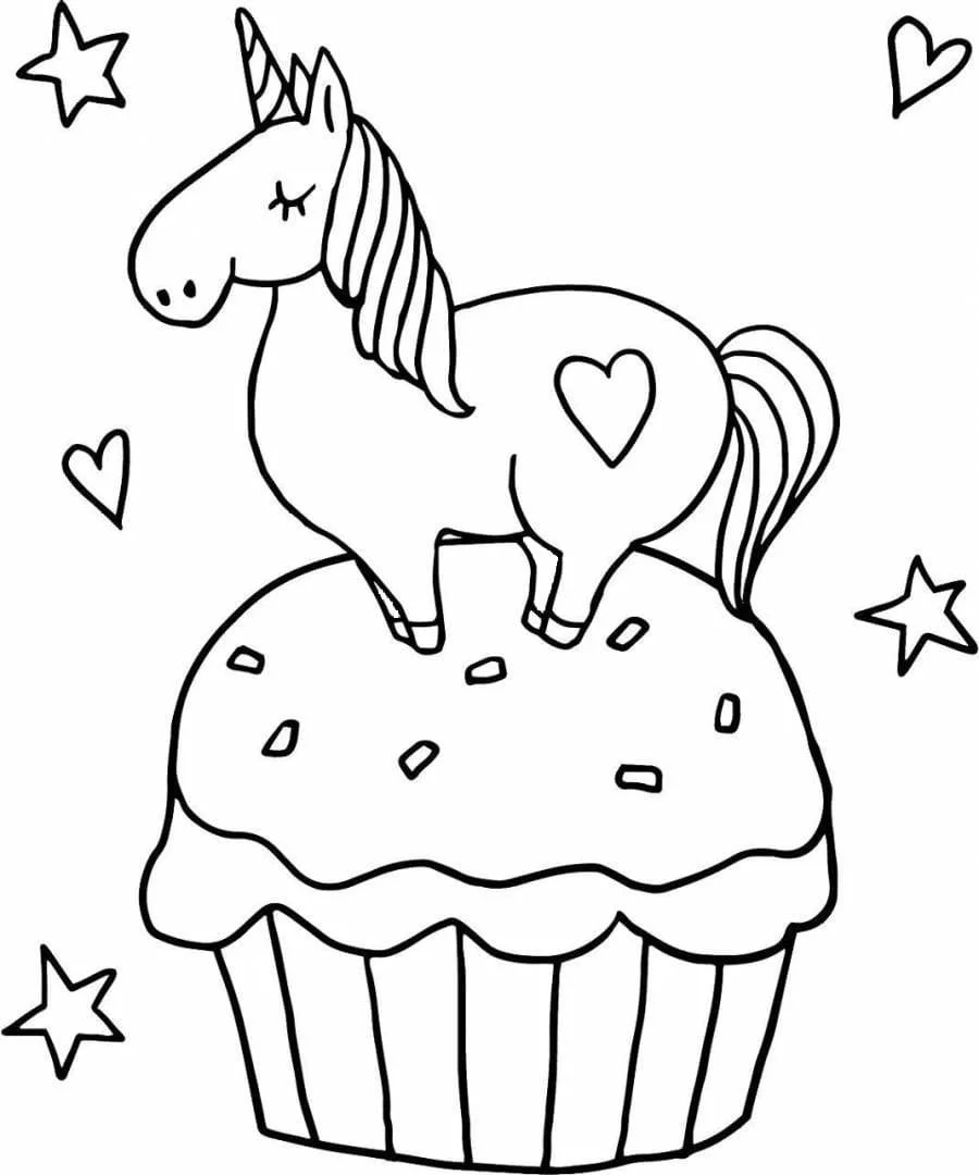 Desenhos de Bolo de Unicornio Para Colorir 46