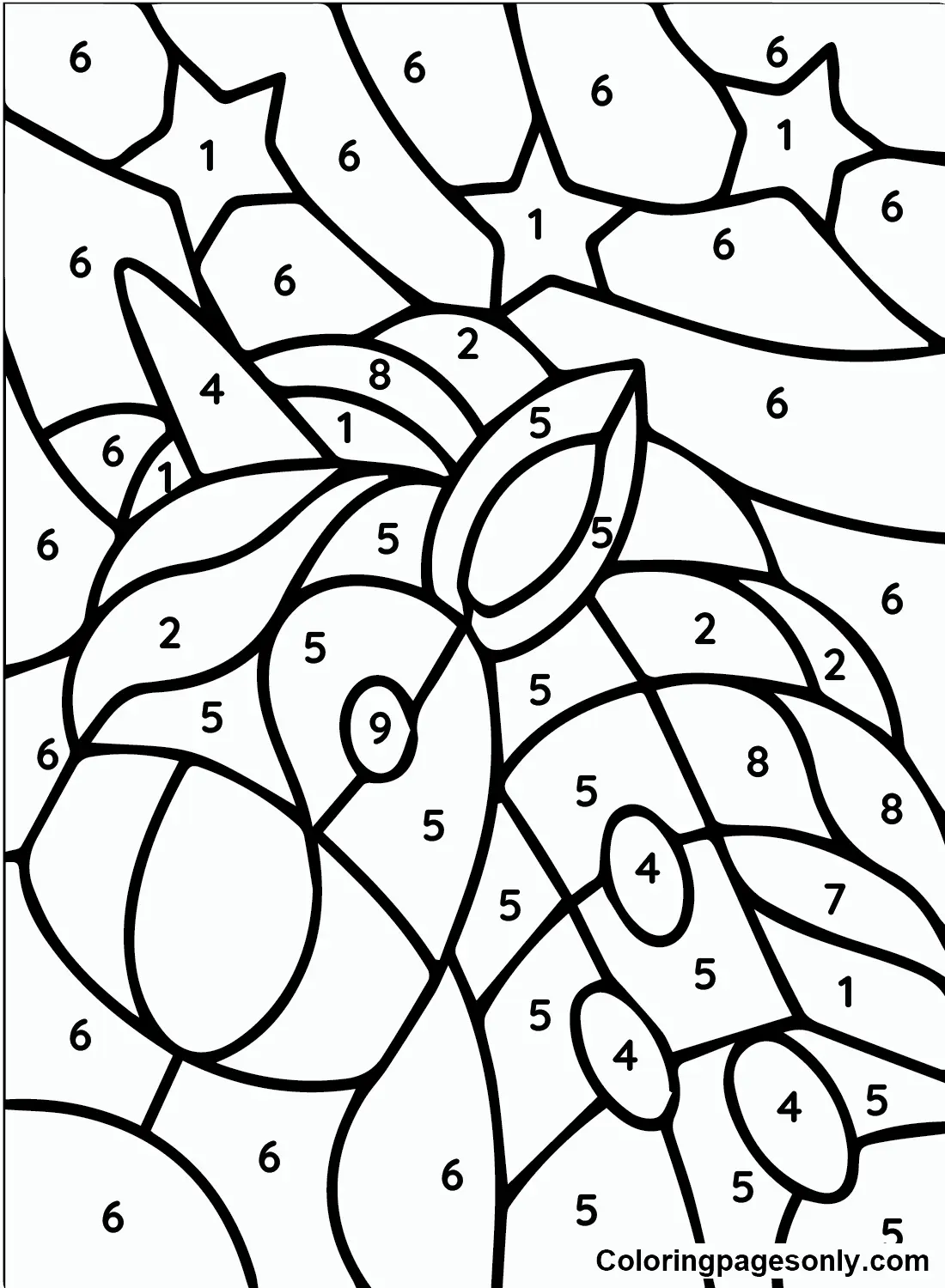 Unicorn Color By Number Coloring Pages 10
