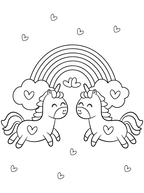 Unicorn Valentines Coloring Pages 10
