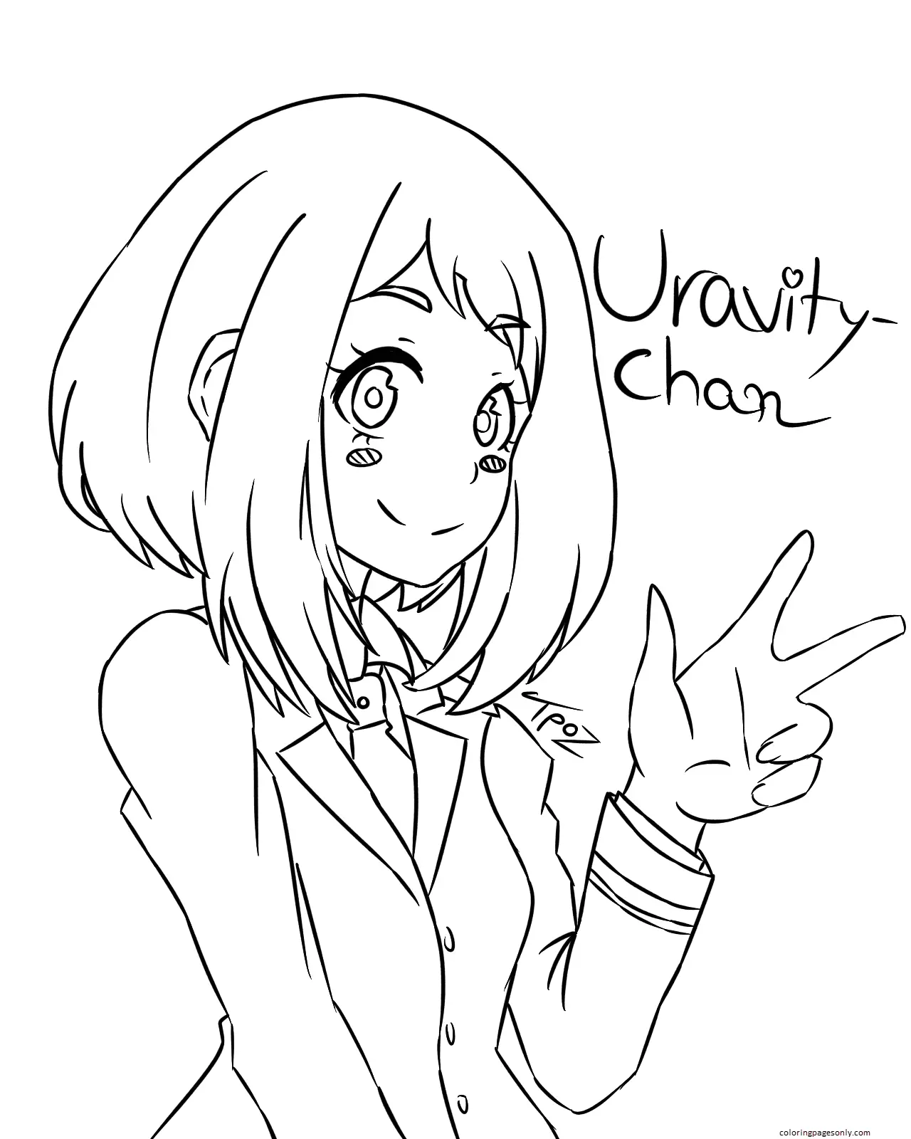 Uraraka Para Colorear 22