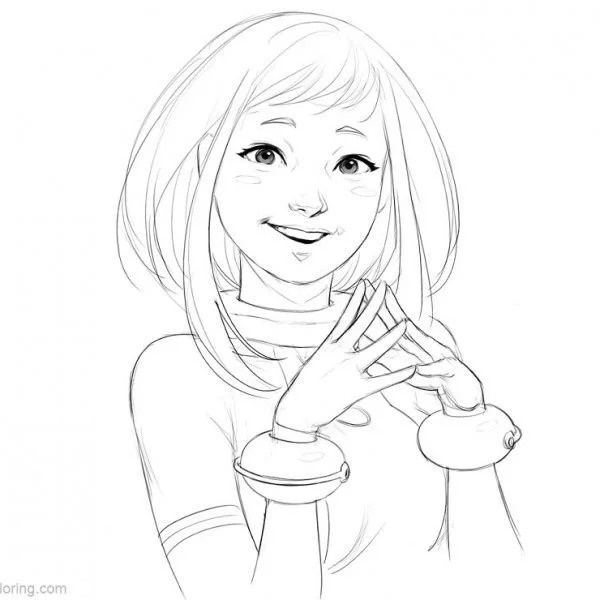 Uraraka Para Colorear 4