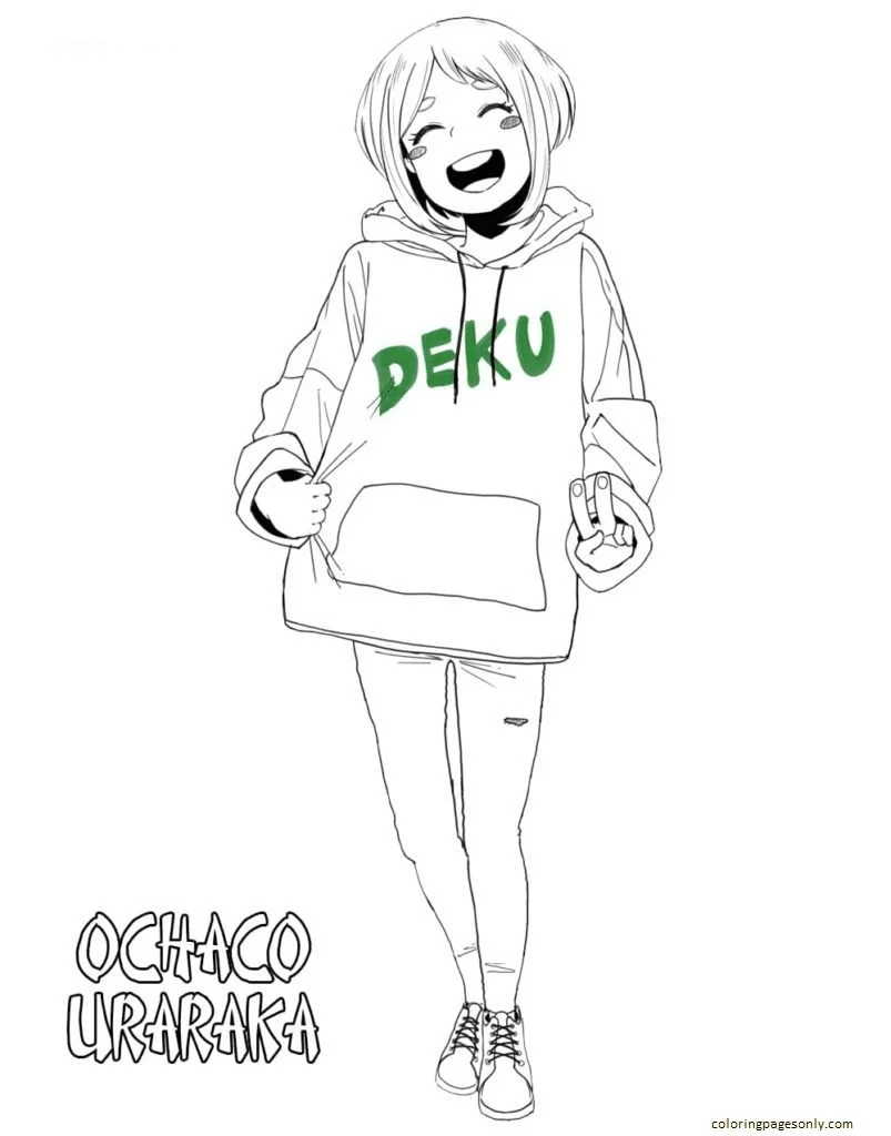 Uraraka Para Colorear 42