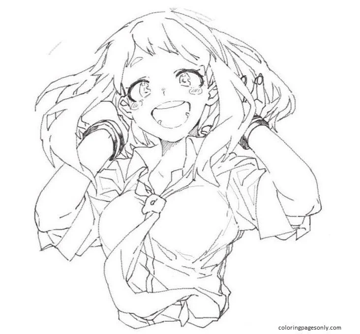 Uraraka Para Colorear 44