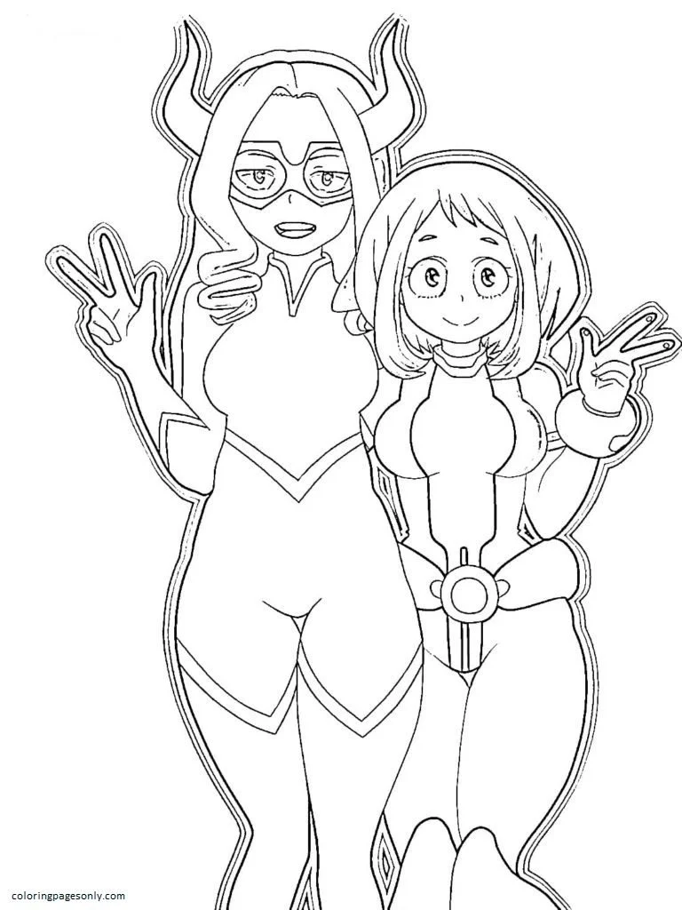Uraraka Coloring Pages 62