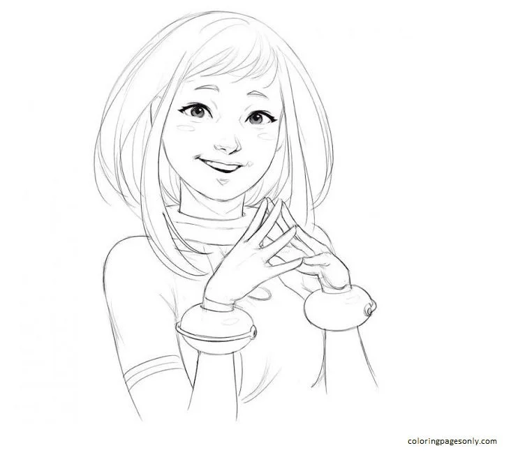 Desenhos de Uraraka Para Colorir 73