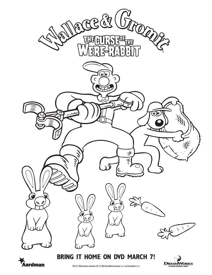 Wallace Gromit Coloring Pages 2