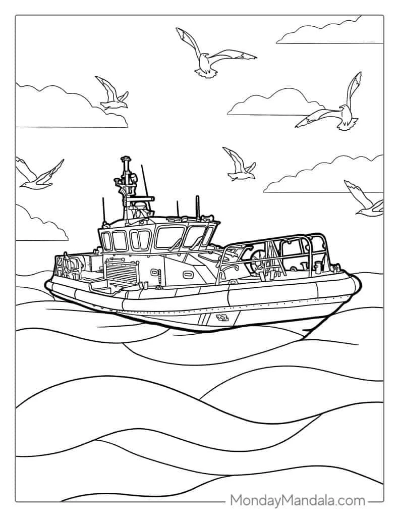 Desenhos de Navios de Guerra Para Colorir 19