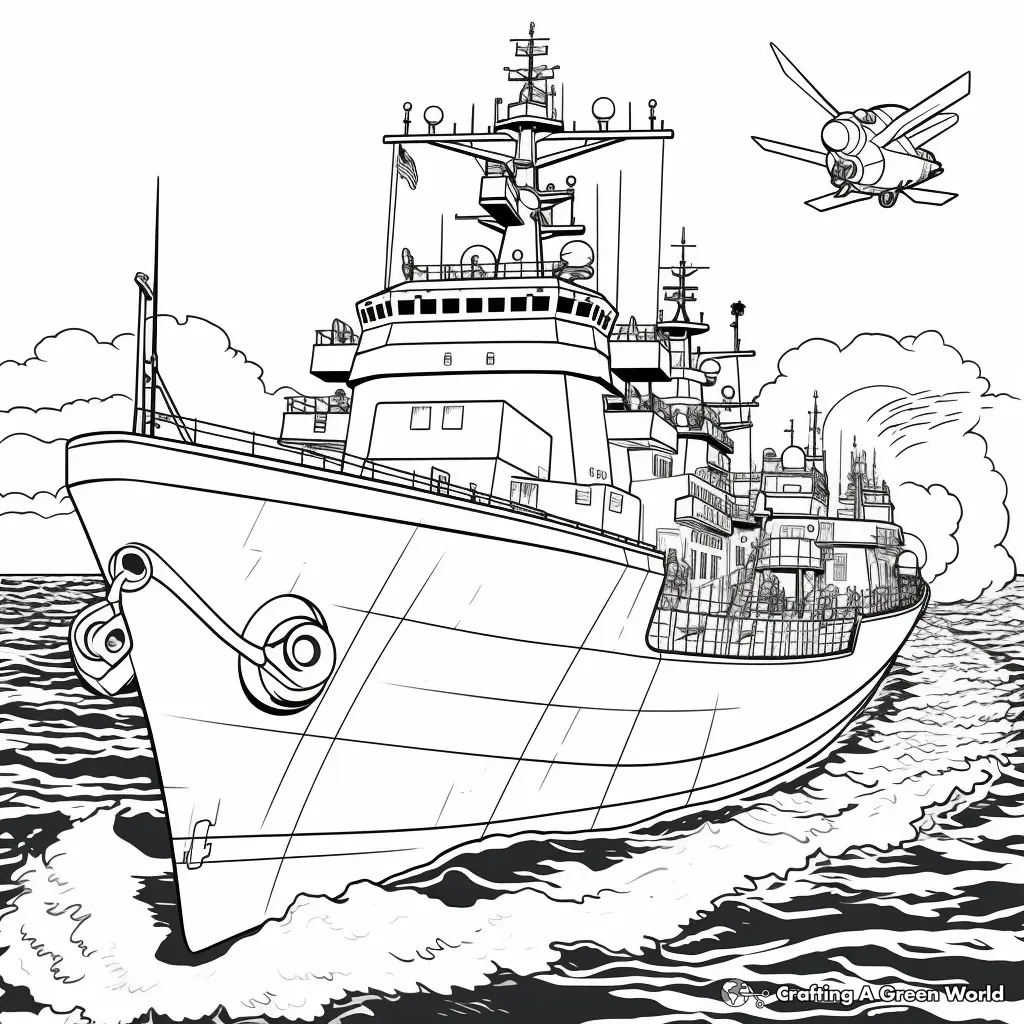 Desenhos de Navios de Guerra Para Colorir 2