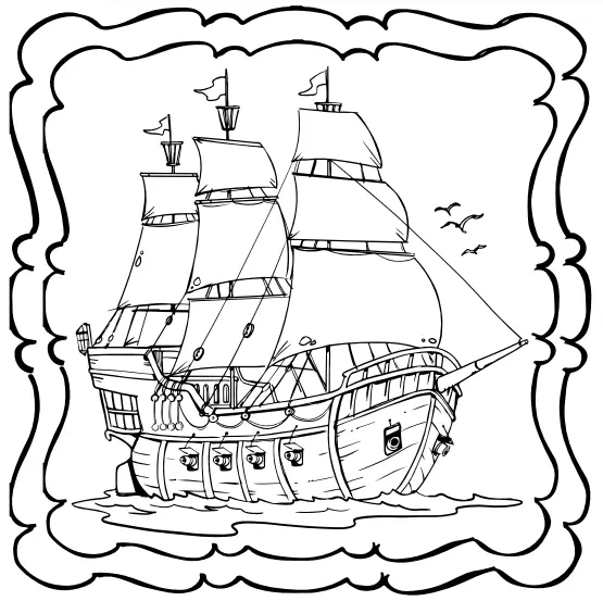 Desenhos de Navios de Guerra Para Colorir 25