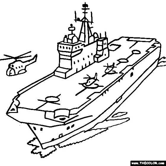 Desenhos de Navios de Guerra Para Colorir 3