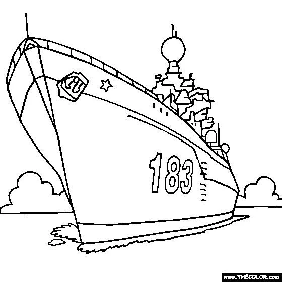 Desenhos de Navios de Guerra Para Colorir 4