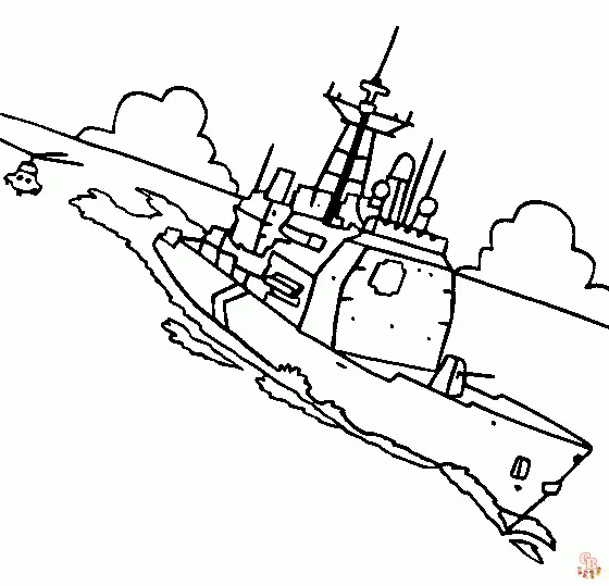 Desenhos de Navios de Guerra Para Colorir 5